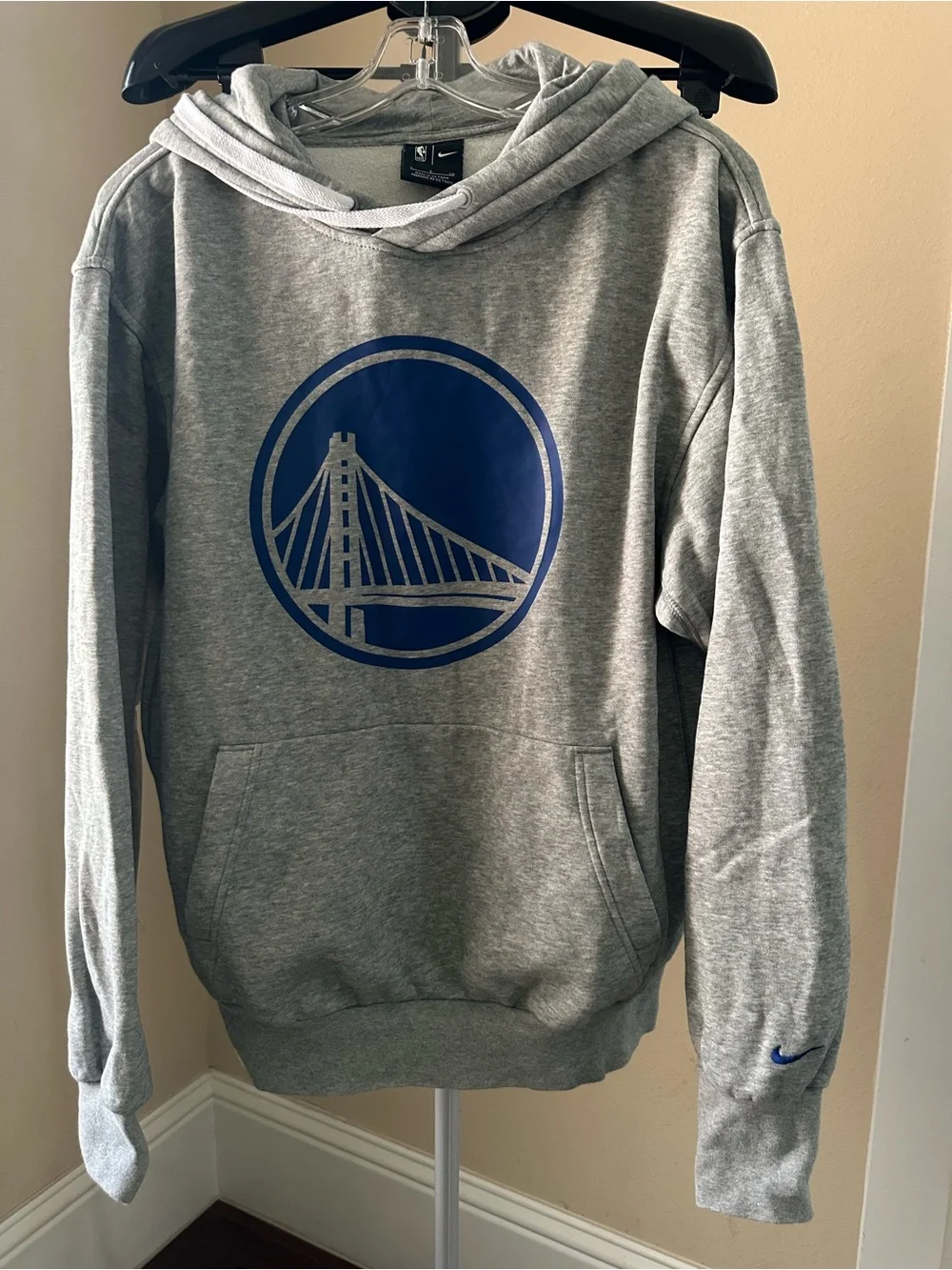 Nike Men’s Gray Pullover Hoodie with Blue Bridge Logo